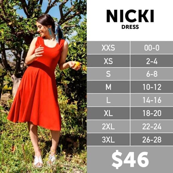 LuLaRoe Nicki Sleeveless A-Line Dress - Size XXS - Picture 7 of 7